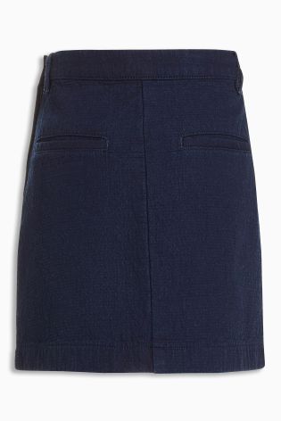 Navy Textured Denim Skirt (3-16yrs)